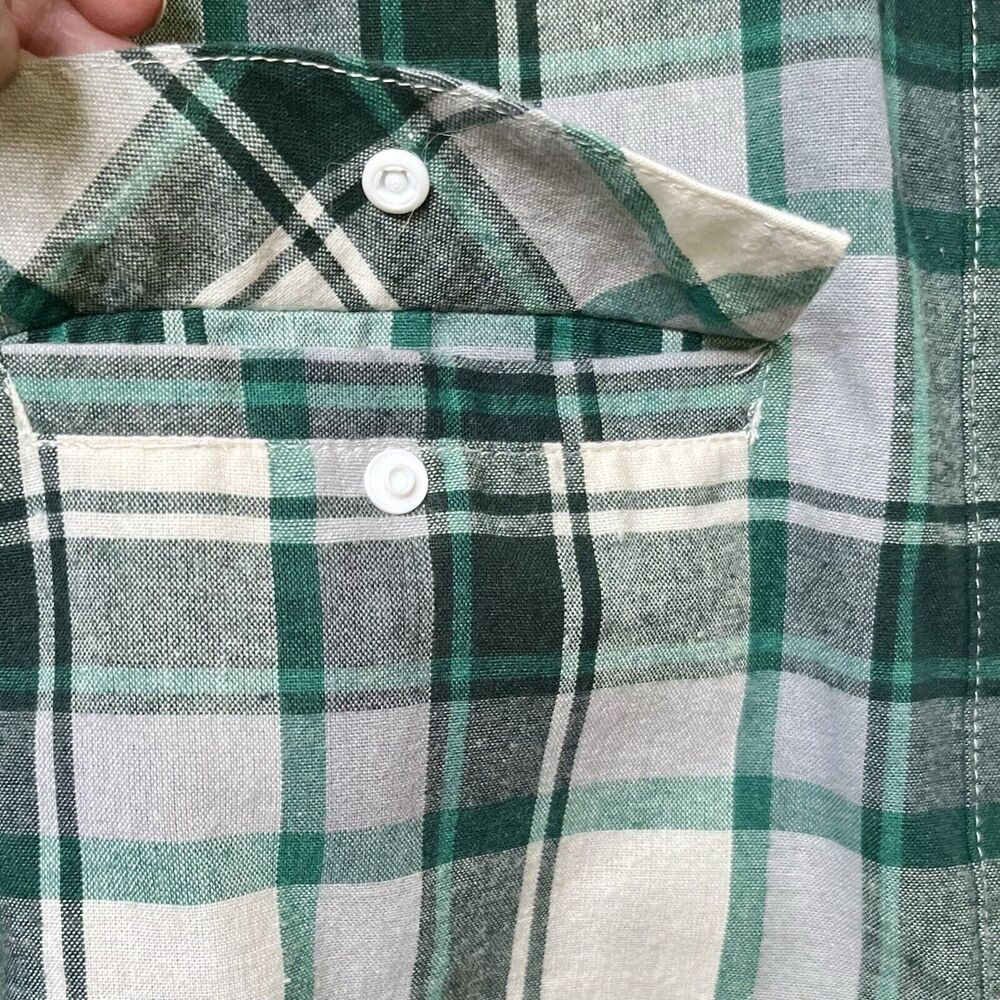 Craghoppers Green White Plaid Flannel Shirt Womens L Gorp Outdoor Cabin Western - Picture 3 of 8